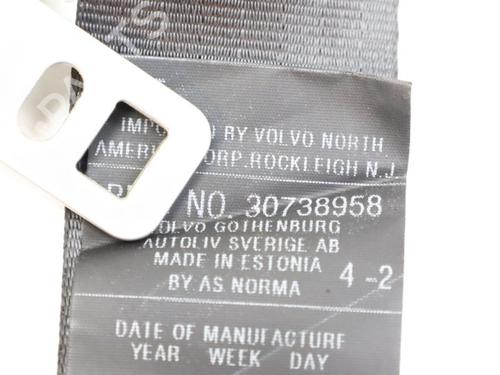 Sikkerhedssele bag midten VOLVO V70 II (285) D5 (163 hp) 27861190
