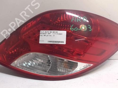 Used Right taillight PEUGEOT 207 (WA_, WC_) 1.4 HDi (68 hp) 18221377