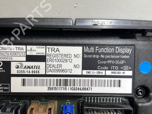 Multifunctionele display RENAULT MEGANE III Hatchback (BZ0/1_, B3_) 1.5 dCi (BZ09, BZ0D, BZ1W, BZ29, BZ14) | BP21376552C48 