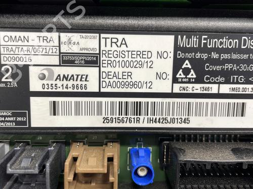 Used Display monitor Display monitor RENAULT MEGANE III Hatchback (BZ0/1_, B3_) 1.5 dCi (BZ09, BZ0D, BZ1W, BZ29, BZ14) (110 hp) 29029487 29029487