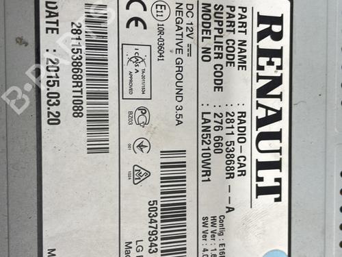 Bilradio RENAULT CLIO IV (BH_) 1.5 dCi 75 | BP29071801E6 