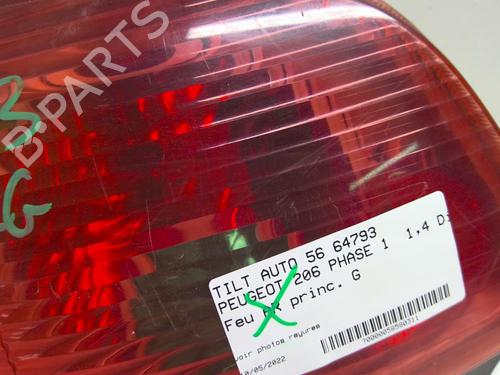 Left taillight PEUGEOT 206 Hatchback (2A/C) 1.4 HDi eco 70 | BP18227466C34 