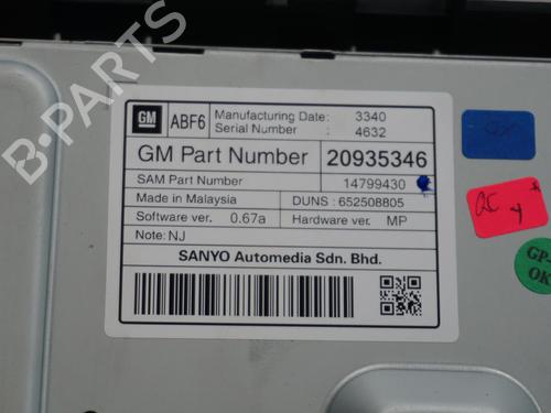 Used Display monitor Display monitor OPEL ASTRA J (P10) 2.0 CDTI (68) (160 hp) 22072454 22072454