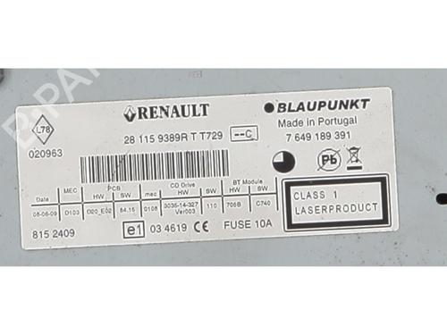 Radio RENAULT SCÉNIC III (JZ0/1_) 1.5 dCi | BP19703748E6 