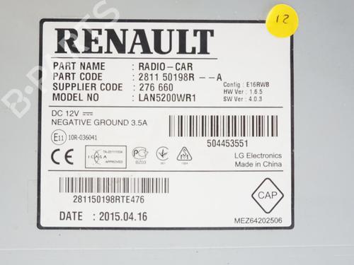 Radio RENAULT CAPTUR I (J5_, H5_) 0.9 TCe 90 | BP18177144E6 