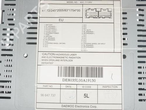 Radio CHEVROLET AVEO / KALOS Hatchback (T250, T255) 1.4 | BP18196682E6 