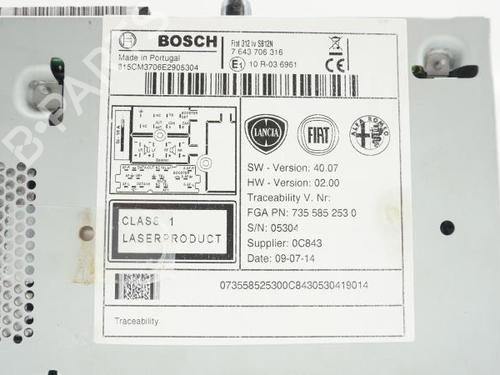 Radio FIAT 500 (312_) 1.2 (312AXA1A) | BP18196668E6 