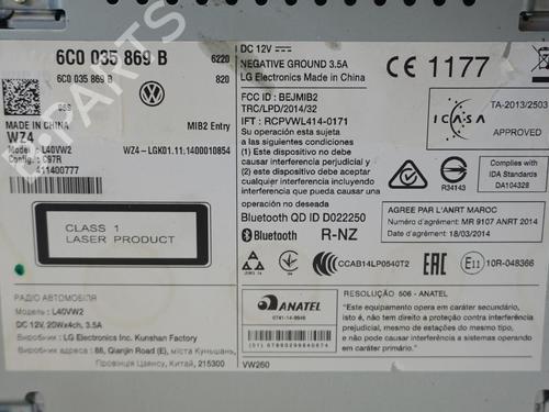 Bilradio VW POLO V (6R1, 6C1) 1.2 TSI 16V | BP19729260E6 