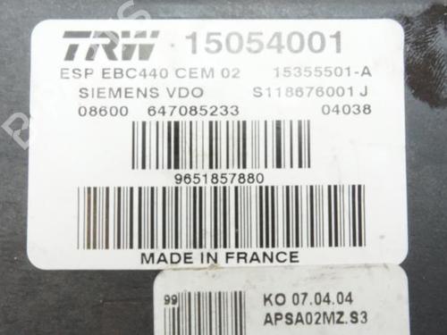 ABS pump PEUGEOT 407 (6D_) 2.0 HDi 135 (6DRHRH, 6DRHRE, 6DRHRG, 6DRHRJ) | BP18190031M43 
