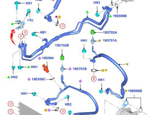 AC-rør FORD MONDEO V Hatchback (CE) 2.0 TDCi (150 hp) 31101956