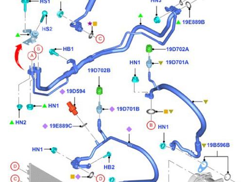 AC-rør FORD MONDEO V Hatchback (CE) 2.0 TDCi (150 hp) 31108052