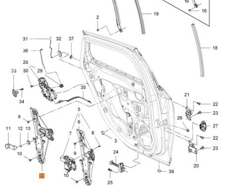 Used Rear right window mechanism OPEL ASTRA J (P10) [2009-2016]  19522646