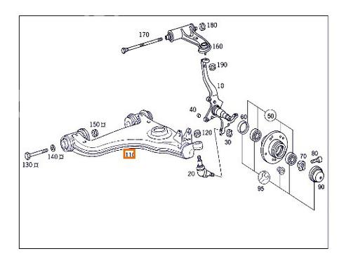 Used Left front suspension arm MERCEDES-BENZ E-CLASS (W211) [2002-2009]  31099242