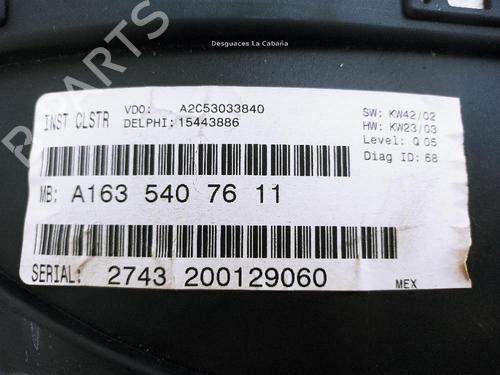 Instrument cluster MERCEDES-BENZ M-CLASS (W163) ML 270 CDI (163.113) | BP24042390C47