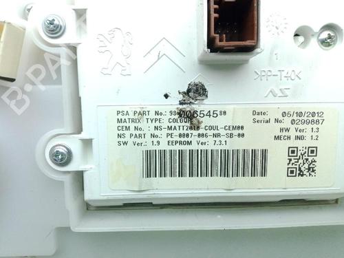 Instrument cluster PEUGEOT 208 I (CA_, CC_) 1.6 VTi | BP18367789C47 
