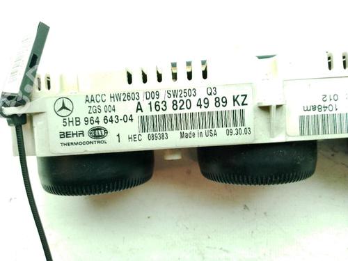 Climate control MERCEDES-BENZ M-CLASS (W163) ML 270 CDI (163.113) | BP27647811I5 