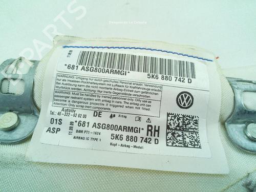 Right curtain airbag VW GOLF VI (5K1) 1.6 TDI | BP18369670C12 