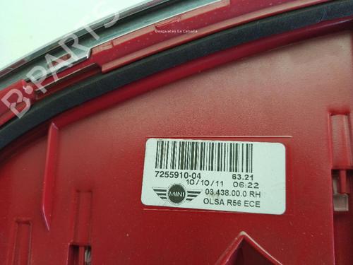 Right taillight MINI MINI (R56) Cooper SD | BP30146037C35 
