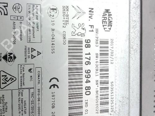 Radio CITROËN C5 III (RD_) 2.0 HDi 150 / BlueHDi 150 (RDRHEA, RDRHE8, RDAHRM,... | BP18375230E6 