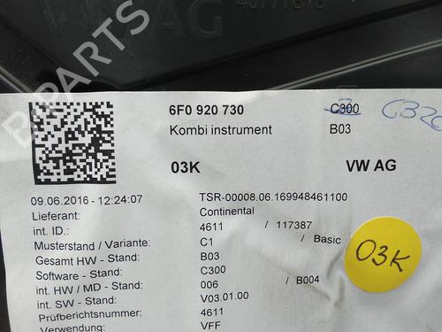 Instrument cluster SEAT IBIZA V (KJ1, KJG) 1.0 TSI | BP28150857C47 