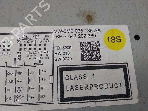Radio VW GOLF PLUS V (5M1, 521)  | BP26409200E6 