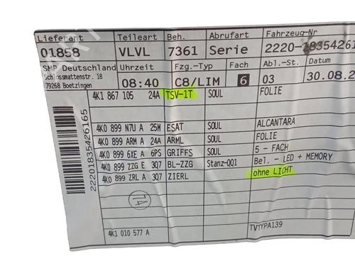 Venstre frontpanel AUDI A6 C8 Avant (4A5) 40 TDI Mild Hybrid | BP31037278C58