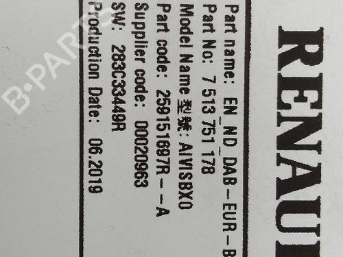 Radio RENAULT CLIO V (B7_) 1.5 Blue dCi 85 (B7AG) | BP19658818E6 