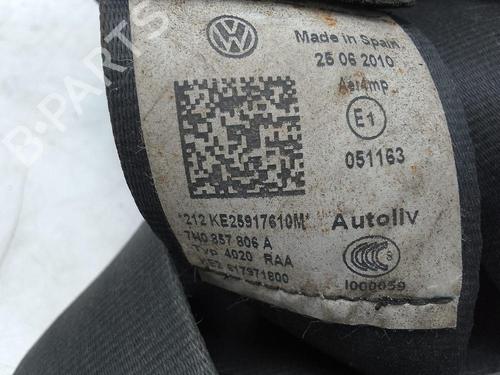 Rear right seatbelt VW SHARAN (7N1, 7N2) 2.0 TDI | BP26376237I28 