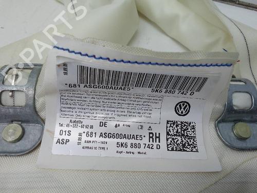Right curtain airbag VW GOLF VI (5K1) 2.0 TDI | BP18584876C12 