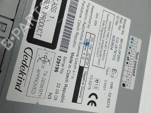 Radio TOYOTA VERSO (_R2_) 2.0 D-4D (AUR20_, AUR20R) | BP20115689E6 