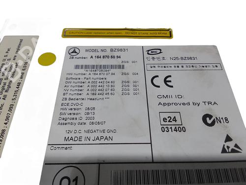 Radio MERCEDES-BENZ M-CLASS (W164) ML 350 CDI 4-matic (164.122) | BP30410181E6