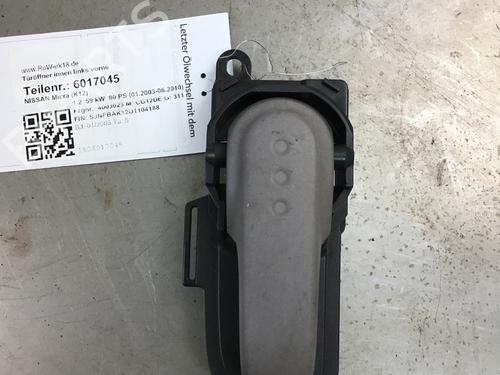 Used Front left interior door handle NISSAN MICRA III (K12) 1.2 16V (80 hp) 14698487