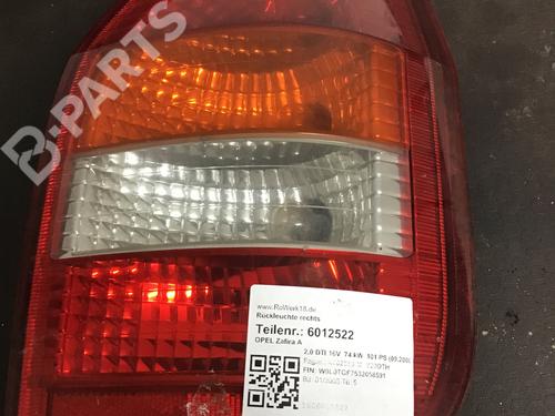 Used Right taillight OPEL ZAFIRA A MPV (T98) 2.0 DTI 16V (F75) (101 hp) 5958199