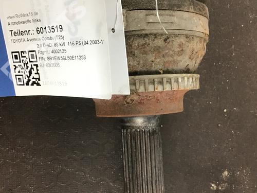 Left front driveshaft TOYOTA AVENSIS Estate (_T25_) 2.0 D-4D (CDT250_, CDT250R) | BP6135791M38 
