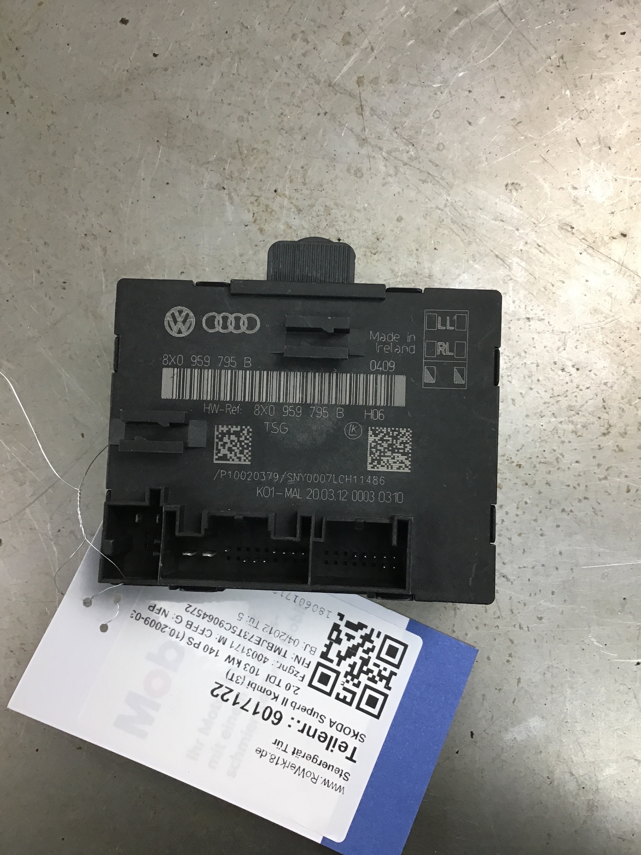 Electronic module SKODA SUPERB II Estate (3T5) 2.0 TDI 9825624 BParts