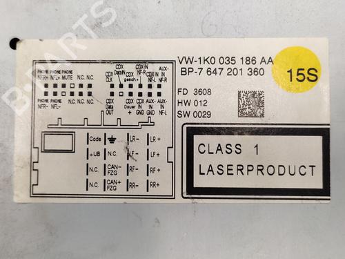 Radio VW PASSAT B6 (3C2) 1.9 TDI | BP30616295E6 