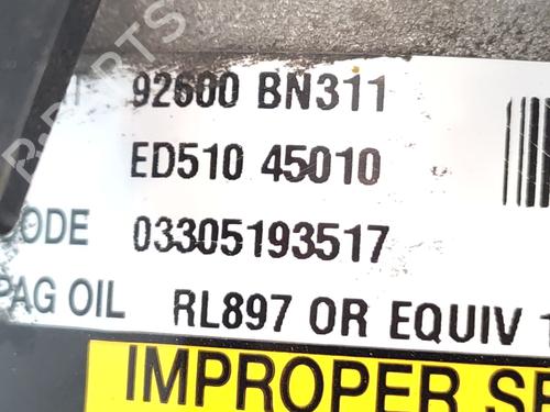 AC compressor NISSAN PRIMERA (P12) 2.2 dCi | BP27282756M34 
