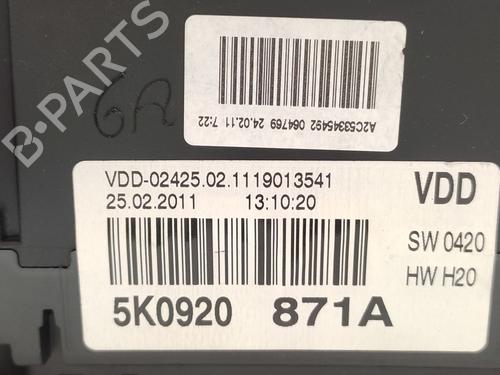Instrument cluster VW GOLF VI (5K1) 1.6 TDI | BP26307017C47 