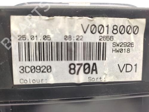 Instrument cluster VW PASSAT B6 (3C2) 2.0 TDI 16V | BP22786513C47 