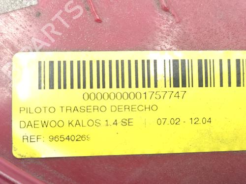 Right taillight DAEWOO KALOS (KLAS) 1.4 | BP21159965C35 