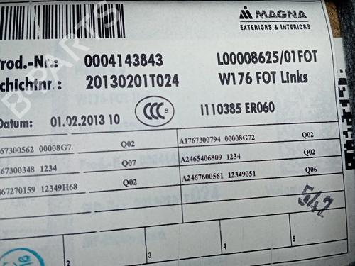 Rear left panel MERCEDES-BENZ A-CLASS (W176) A 180 CDI (176.000) | BP36501463C60 - Image 3