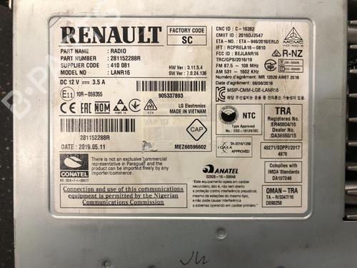 Radio RENAULT MEGANE IV Hatchback (B9A/M/N_) 1.5 dCi 110 (B9A3) | BP15632612E6 