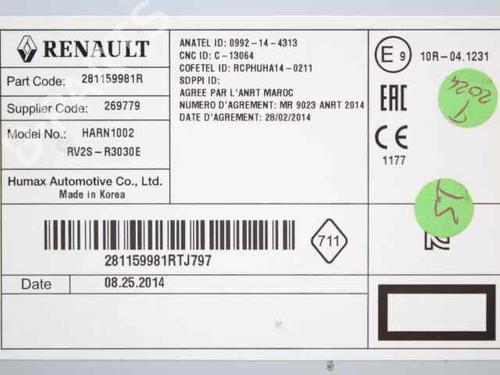Radio RENAULT CLIO IV (BH_) 1.2 16V | BP19230681E6 