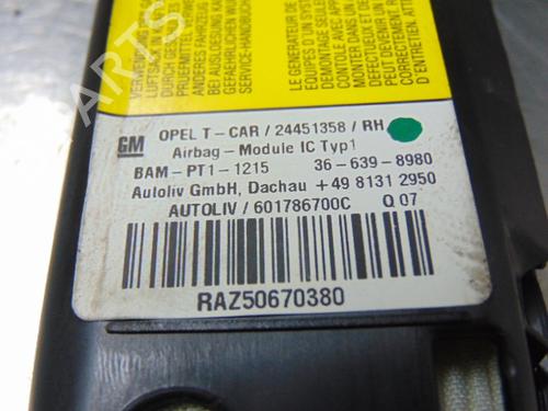 Right curtain airbag OPEL ASTRA H (A04) 1.7 CDTI (L48) | BP19196459C12 