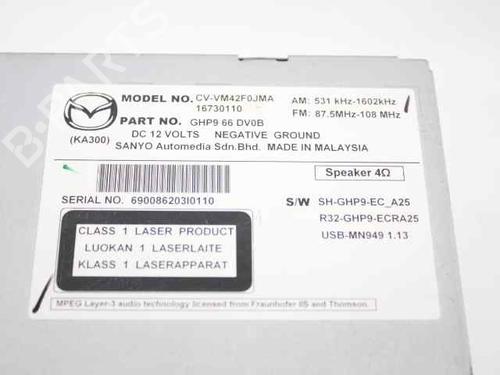 Radio MAZDA 6 Saloon (GJ, GL) 2.2 D (GJ2FP) | BP19243920E6 