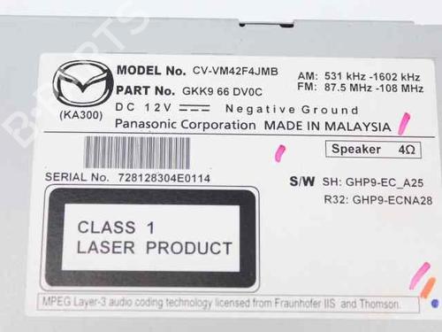 Radio MAZDA CX-5 (KE, GH) 2.2 D (KE2FW) | BP29227949E6 