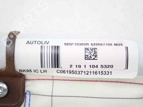 Left curtain airbag RENAULT MEGANE III Hatchback (BZ0/1_, B3_) 1.5 dCi (BZ09, BZ0D, BZ1W, BZ29, BZ14) | BP19245827C11 