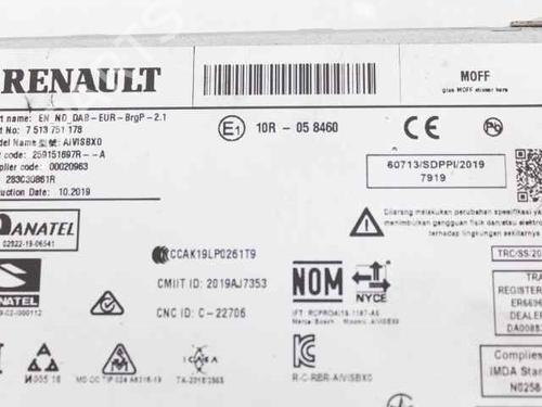 Radio RENAULT CLIO V (B7_) 1.0 TCe 100 (B7MT) | BP34499140E6  - Image 10