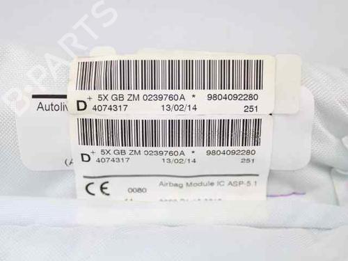 Right curtain airbag PEUGEOT 2008 I (CU_) 1.6 HDi | BP29320686C12 