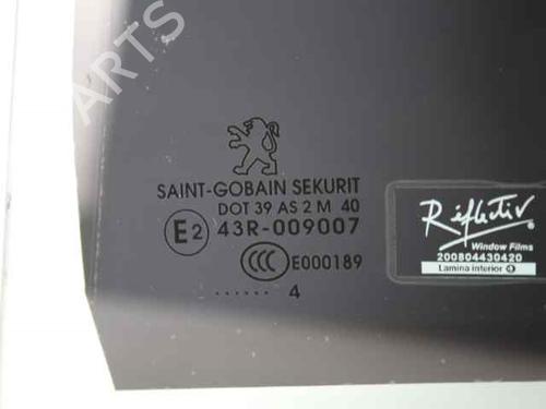 Rear left door window PEUGEOT 3008 I MPV (0U_) 1.6 HDi | BP24651763C20 